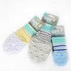 Handsocks 500 BAILEY (Dots w/Grey) Plush Stay-On Strap-Free No-Scratch Warm Baby & Kid Mittens