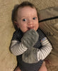 Handsocks 500 BAILEY (Dots w/Grey) Plush Stay-On Strap-Free No-Scratch Warm Baby & Kid Mittens