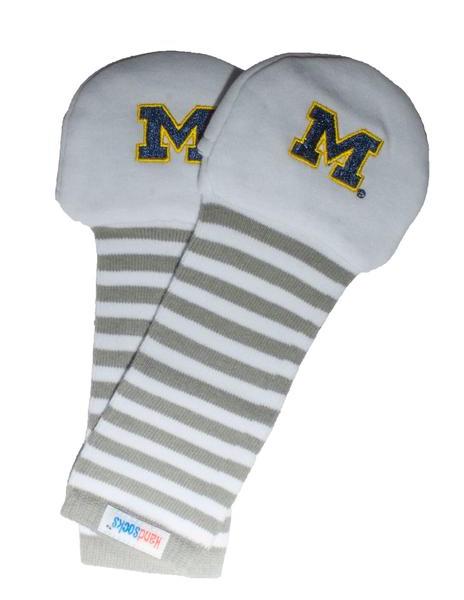 Handsocks 108S MICHIGAN (Logo) Plush Stay-On Strap-Free No-Scratch Warm Baby & Kid Mittens