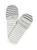Handsocks 1001 ELODIE (Chevron w/Grey) Plush Stay-On Strap-Free No-Scratch Warm Baby & Kid Mittens